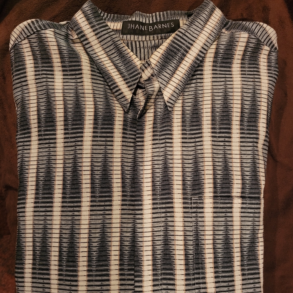 Jhane Barnes Men's Button down shirt, XL, 100% Cotton, pre loved-Like New